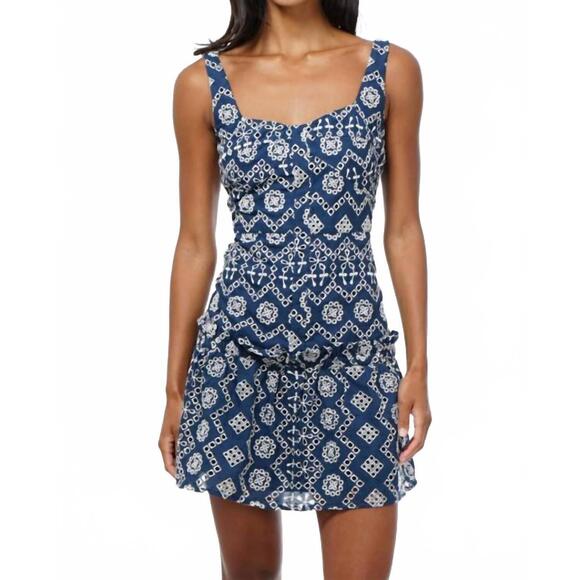 NEW ADELYN RAE women's vanni mini dress in blue